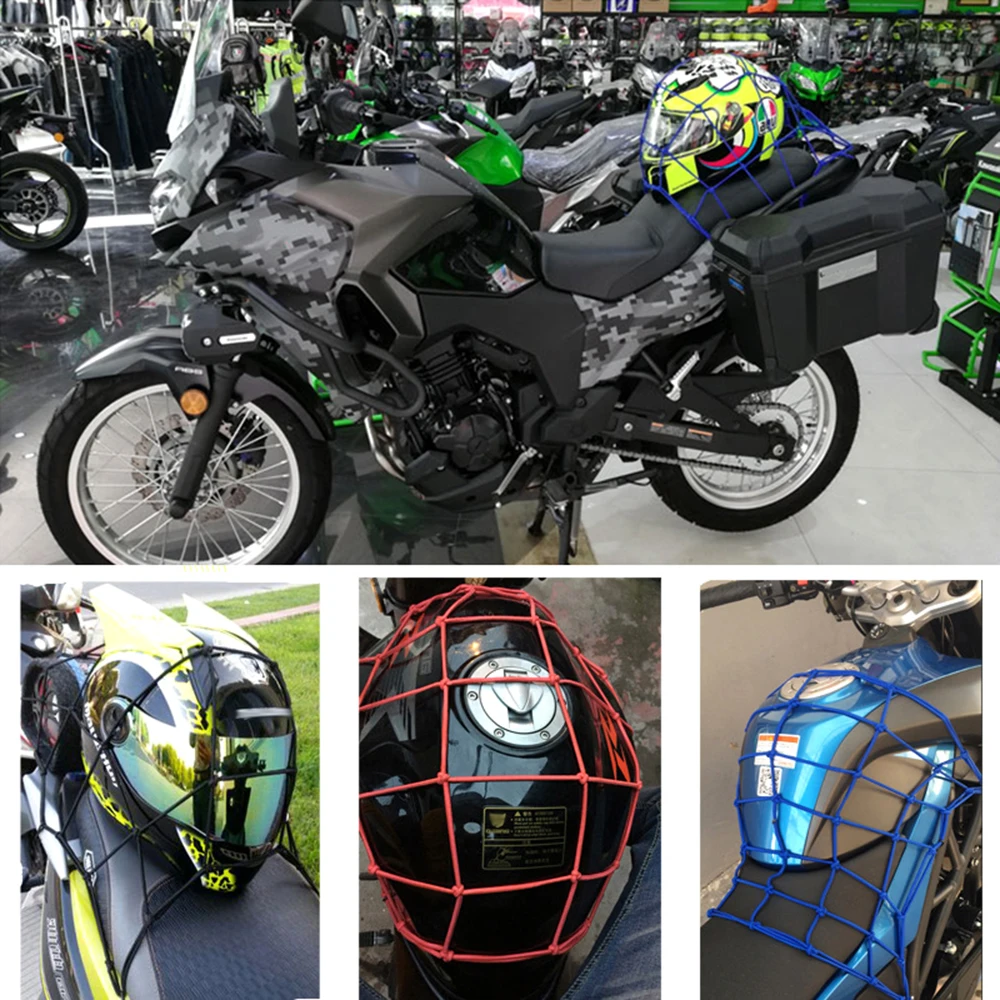 Universal Motorcycle Luggage Net Hooks Motorcycle Accessories Net Motorbike Mesh Bungee Mesh Helmet Holder Black Luggage Net