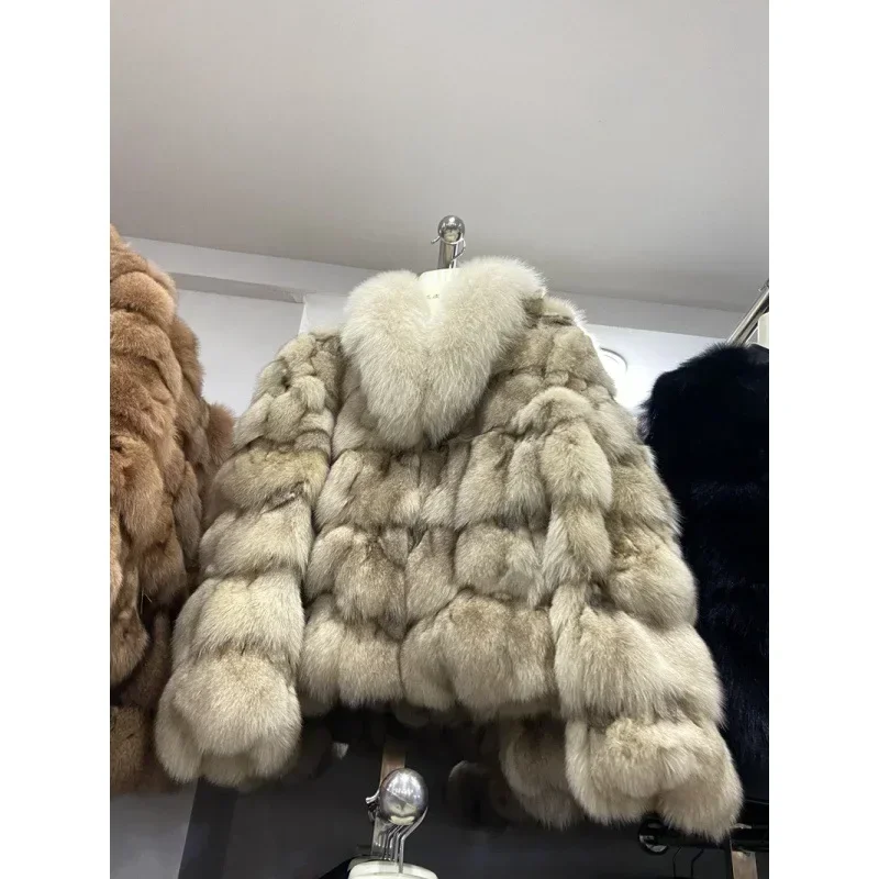 

MENINA BONITA 2024 Autumn Winter Classic Fashion Short Natural Fox Fur Fur Coat Women Luxurious Fox Fur Coat Thickened Warm Coat