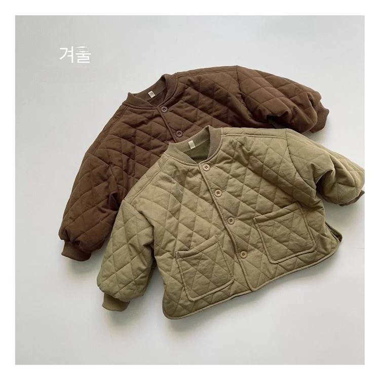 

Warm Cotton Jaet for Baby Boys And Girls Children's Winter Clothes Korean Sle Faionable Thiened Cotton Coat Long Sve
