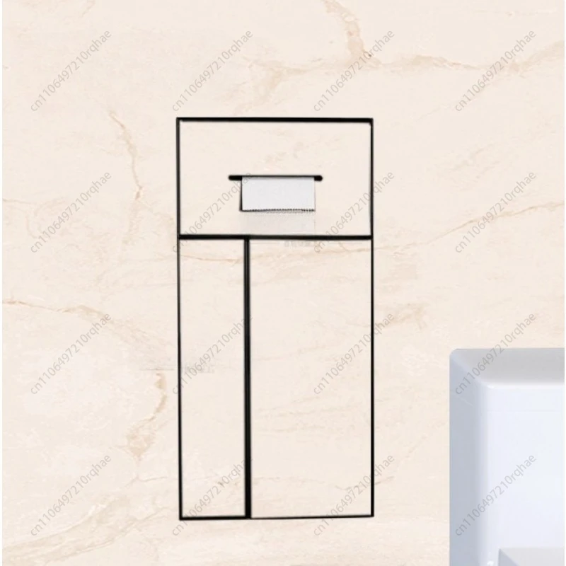 For Built-in Hidden Stainless Steel Trash Can, Wall Mounted Bathroom Tissue Box Cabinet, Customizable