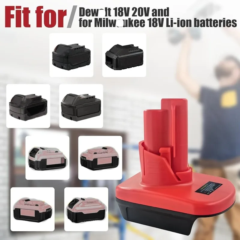 Adapter for Makita/Milwaukee/Bosch/Ryobi/Ridgid/AEG/Black&Decker 18V Battery Converting To for Milwaukee 12V Battery Power Tool view 4