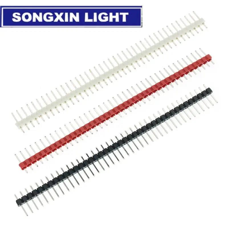 10pcs 40 Pin 1x40 Colorful Single Row Male 2.54 Breakable Pin Header Connector 40pin Strip For Arduino image 4