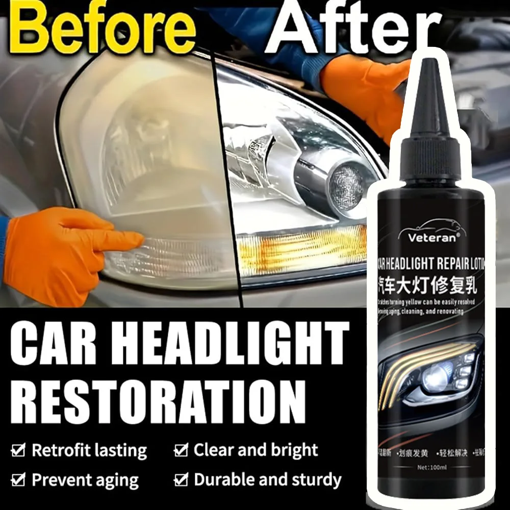 Car Headlight Restoration Kit Headlamp Scratch Remover Repair Cleaning Paste Remove Oxidation Yellow Headlight Polish Liquid - Image 2