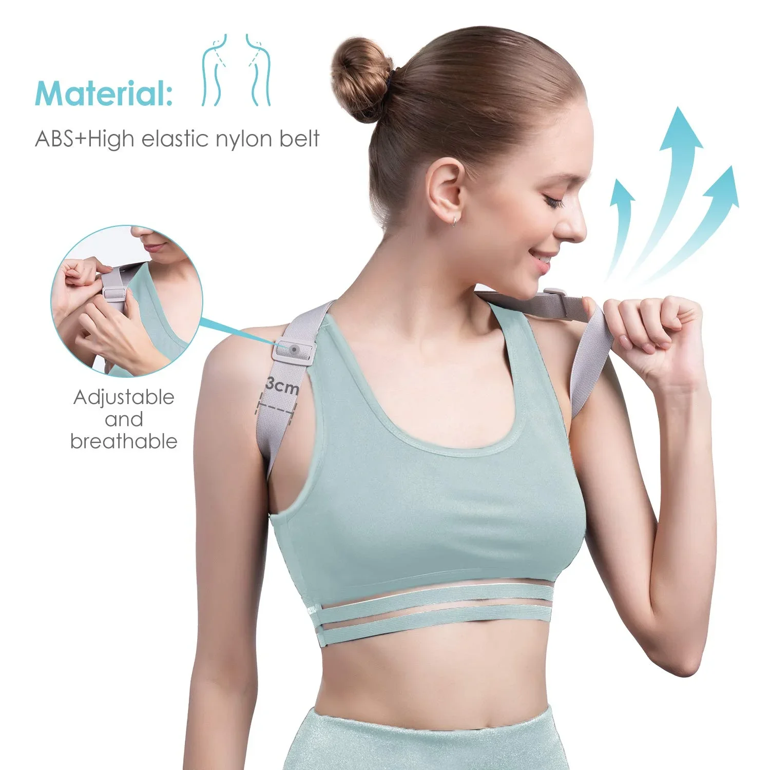 

USB Posture Corrector Breathable Smart Humpback Correction Belt Adjustable Rechargeable Support Back Shoulder Posture Corrector