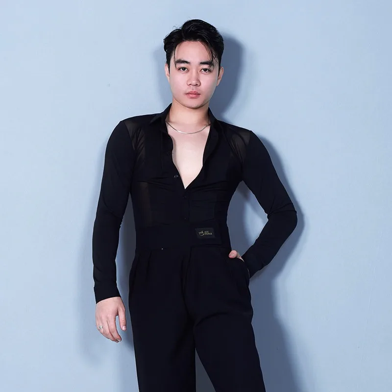 combinaison-de-danse-latine-personnalisee-une-piece-avec-empiecements-en-maille-tenue-d'entrainement-vetements-de-performance-pour-examen-artistique-sy291