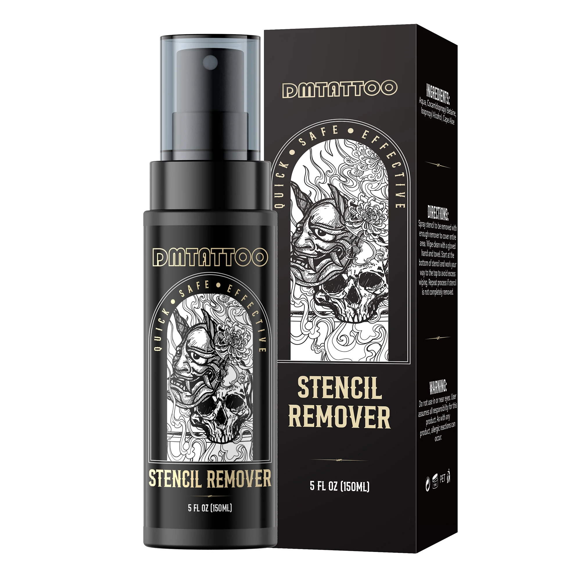 150ML Tattoo Stencil Remover Spray - Fast Cleaning for Transfer Paper, For All Artists