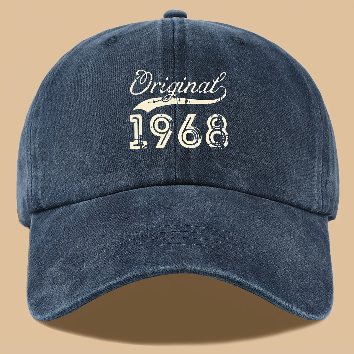 Original 1968 Vintage Baseball Cap for Men Women Adjustable Washed Cotton Dad Hat for Outdoor Daily Wear