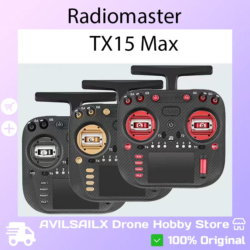 

Radiomaster TX15 Max ELRS RC Transmitter 3.5" IPS Touch Screen CNC Hall Gimbal Gyro Mic FPV Drone