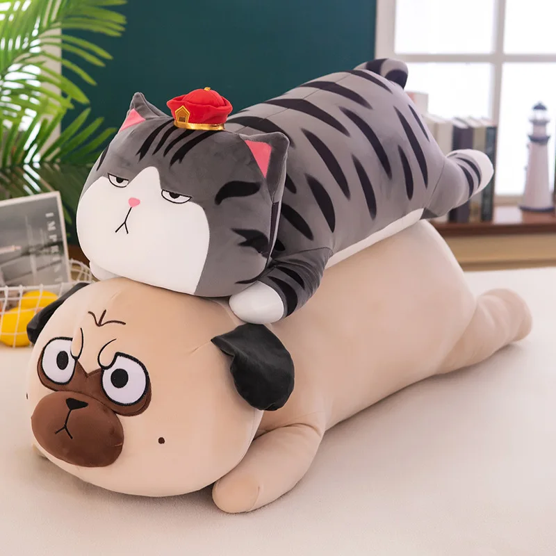 50-100cm Kawaii Long Live My Emperor Cat Bazaar Black Dog Pillow Plush Toys High Quality Anime Stuffed Dolls Xmas Gifts for Kids