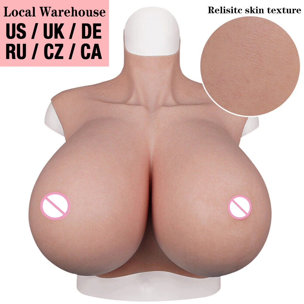 U-Charmmore Huge Boobs S Z Cup Silicone Breast Forms Breastplate For Drag Queen Shemale Crossdresser Transgender Transvestites