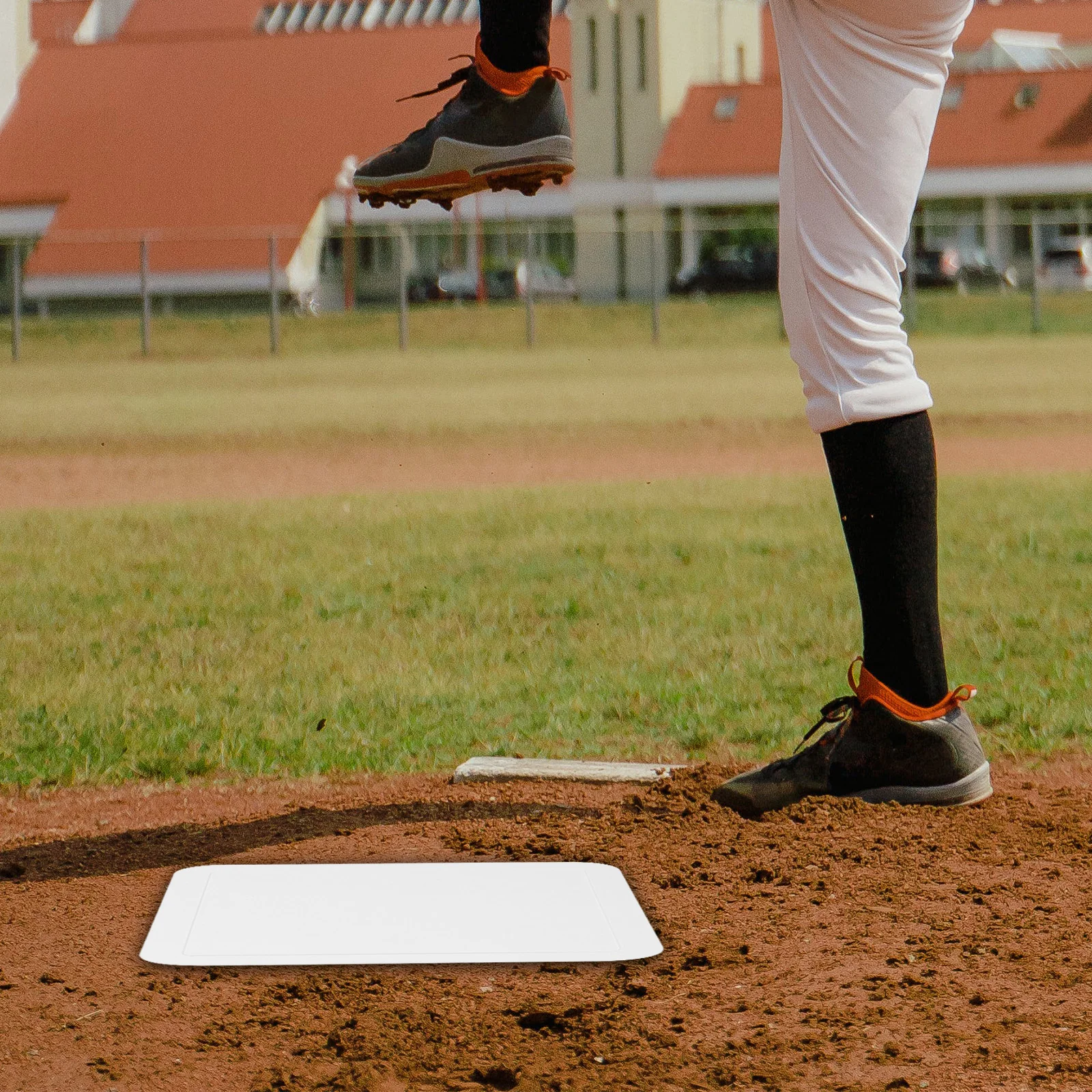 

Throw Down Baseball Bases Rubber Waterproof Softball Training Equipment Durable Non Slip Rubber Plate for School Park Heavy Duty