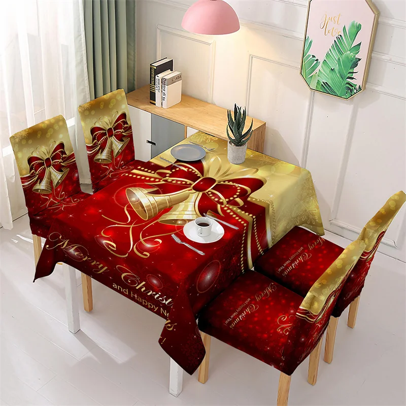 1PC Weihnachten Tischdecke Wasserdicht Weihnachten Dekor Elastische Stuhlhussen Tischdecke Weihnachten Stuhlhussen (Nicht Wie Ein Set)