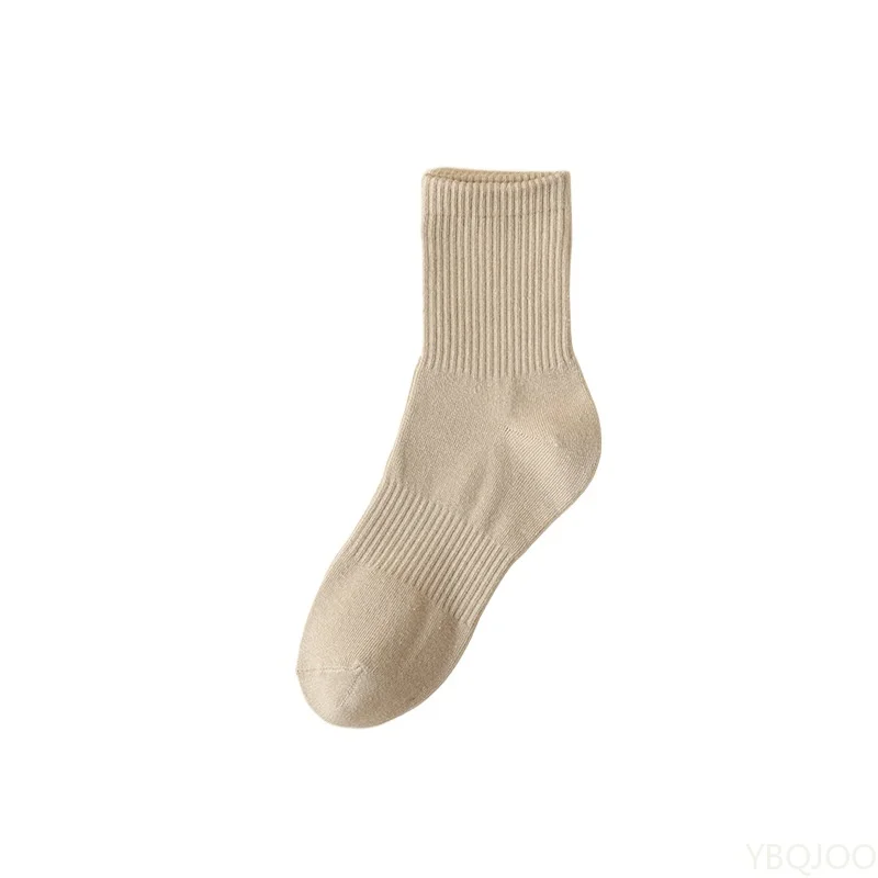 6 Paar Herren-Mid-Tube-Socken aus reiner Baumwolle, einfarbig, Herbst-Männer, Sport, geruchsdicht, antibakteriell, schweißabsorbierend, Herrensocken