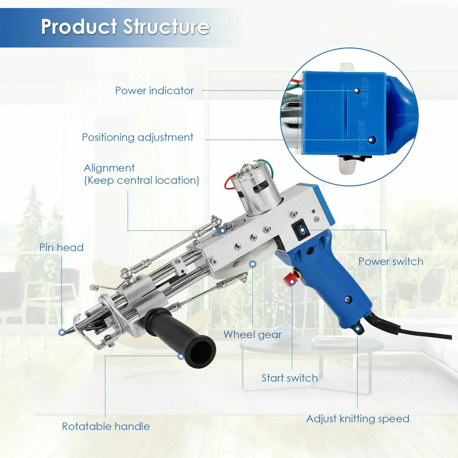 Cut Pile And Loop Pile Electric Carpet Tufting Gun Hand Gun Carpet Weaving Flocking Machines