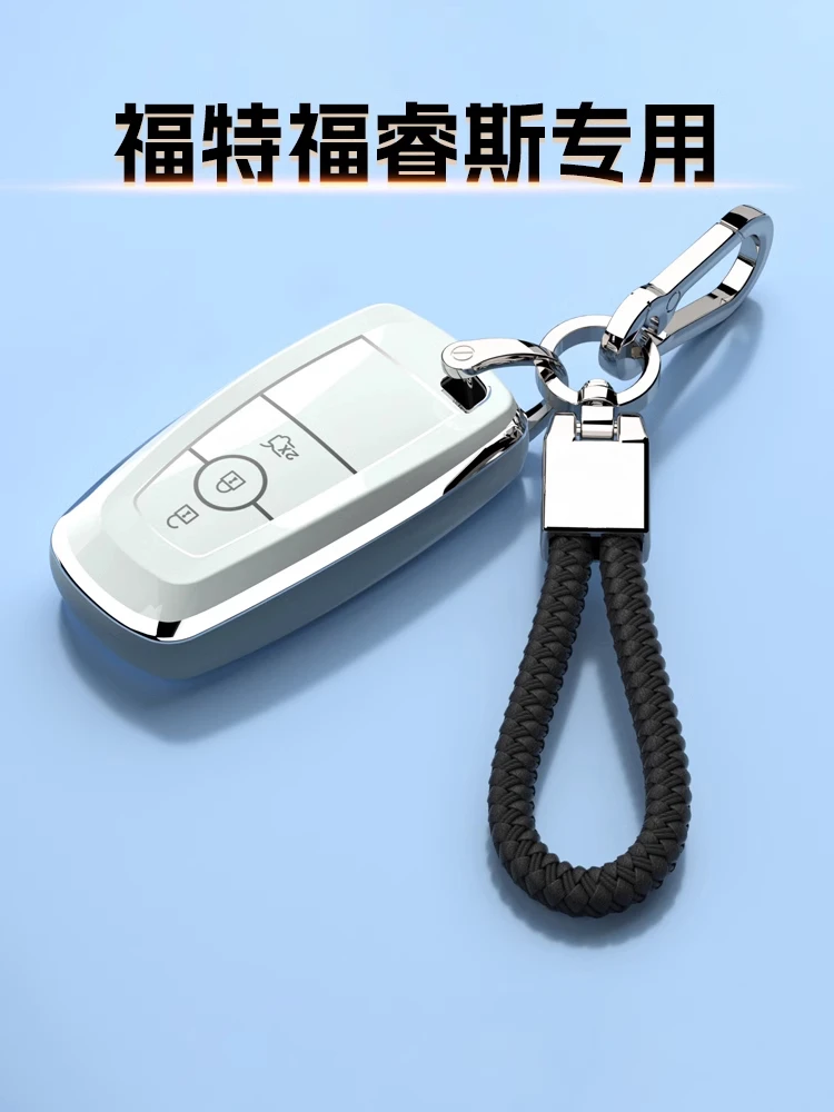 Full Coverage Metal Key Cover Case for Ford Escort Keys 2019 2021 2025 Durable Protective Shell
