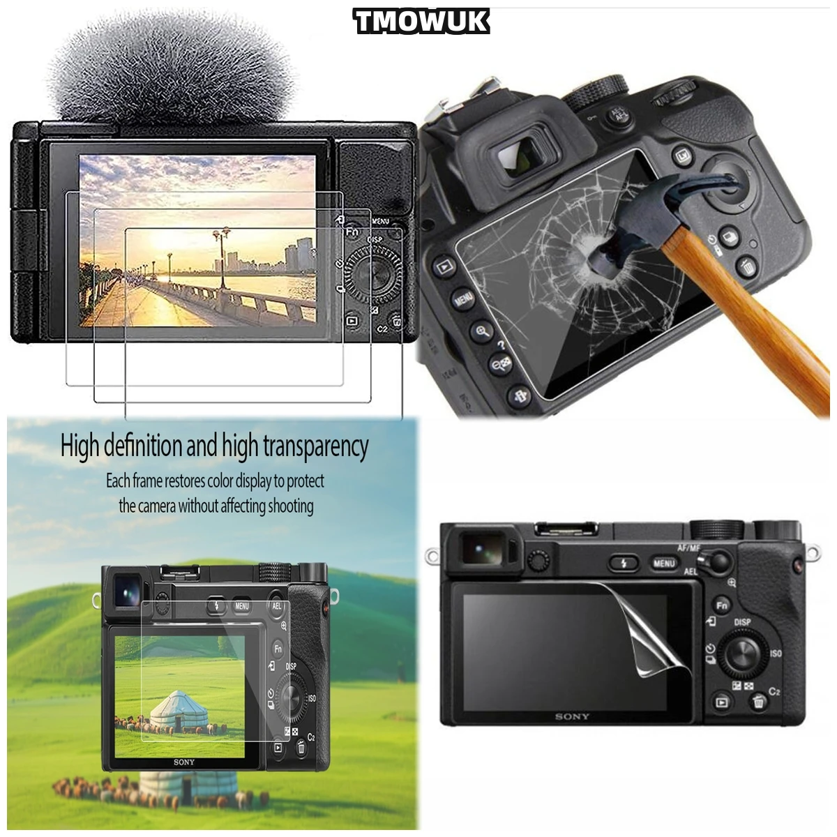 Screen Film Tempered Glass Cover Protector For Sony Alpha A6600 A6000 A6100 A6300 A6400 A5000 NEX-7/6/5/5N/5T/5R/3