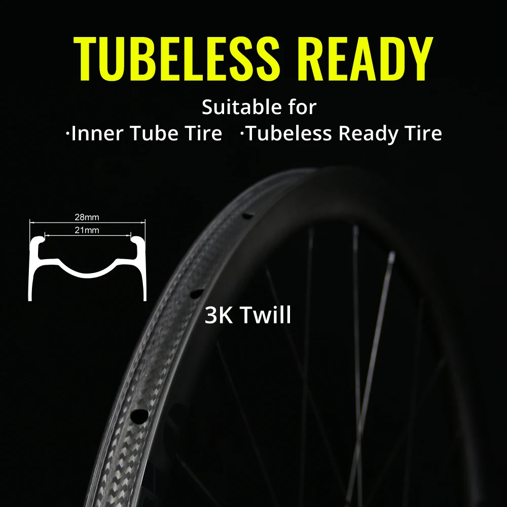 FineRide 29er Road Bike Carbon Wheelset 700c UD Matte Bicycle Wheels Tubeless Ready UCI Quality Carbon Fiber Rims For Cycling