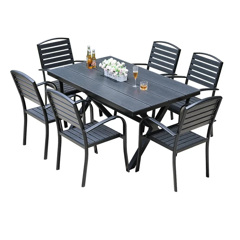 

Outdoor tables and chairs Aluminum alloy modern courtyard villa Open-air balcony Table outside Leisure outdoor restaurant Table
