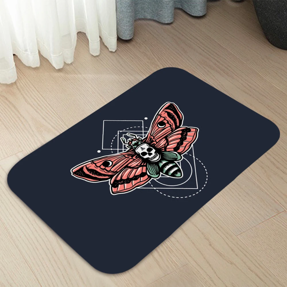 Surreal Death Moth Doormats Home Carpet Entrance Door Mats Modern Decor Carpet Bathroom Floor Mats 292