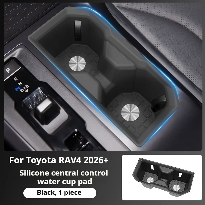 For Toyota RAV4 2026 Silicone Cup Holder Mat Front Center Console & Rear Armrest Anti-Slip Water Cup Liner Interior Accessories