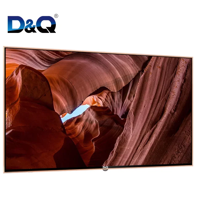 DQ TV-Hot sale real 4K UHD 55 inch led tv smart television with android&wifi tempered glass smart tv