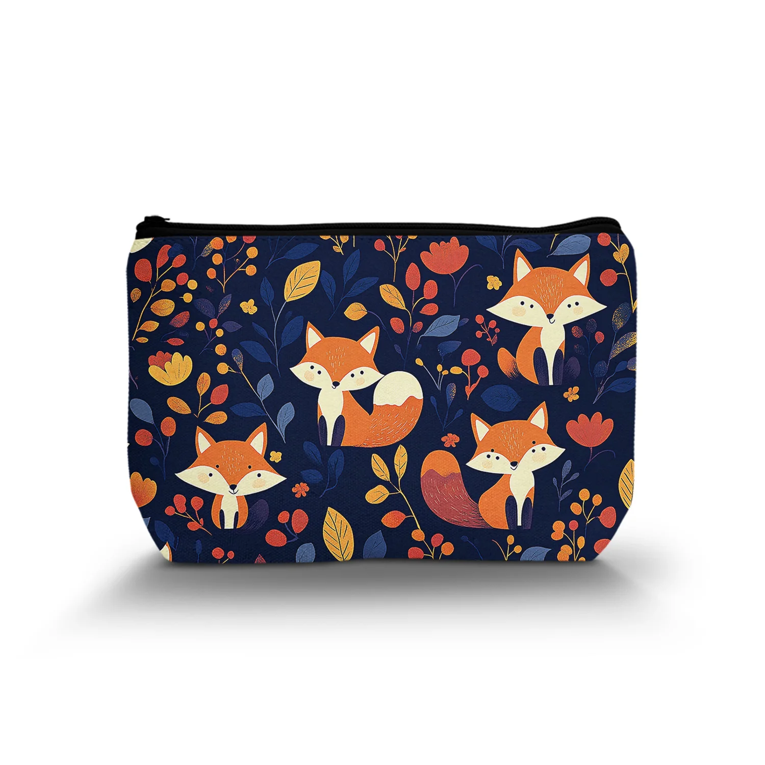 1 Pc Beauty Pouch Fox Small Makeup Bag For Purse Cute For Women Travel Toiletry Makeup Bags Beach Outdoor Home 8.66x5.51Inch_a