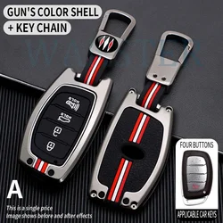 3 4 Bottons Metal Car Key Cover Fob Case Shell for Hyundai Creta Mistra Elantra Tucson IX35 IX25 Sonata I30 Verna Creta Solaris