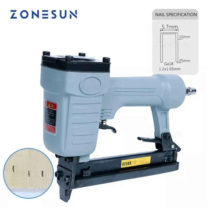 ZONESUN ZS-425K Pneumatic Nail Gun Micro Pinner Nailer Air Brad Nail Pin Gun for Furniture Wood Sofa Woodworking Air Staple Gun