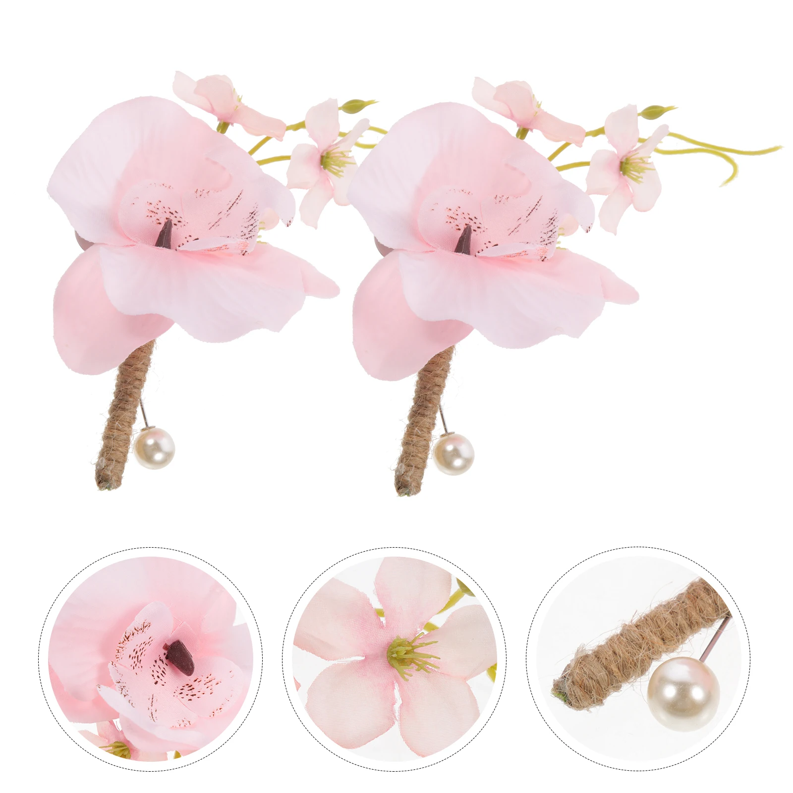 

2pcs Wedding Artificial Groom Bride Corsage Pin Suit Accessory Simulated Decoration Country Wedding Party Event Groom Bride