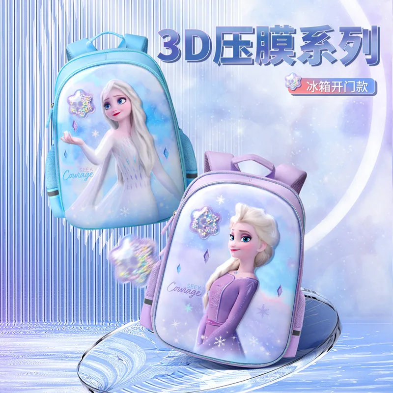 

Disney Frozen Girls School Bags Elsa Anna Grade 1-3 Primary Student Shoulder Orthopedic Backpack Large Capacity Mochila Escolare