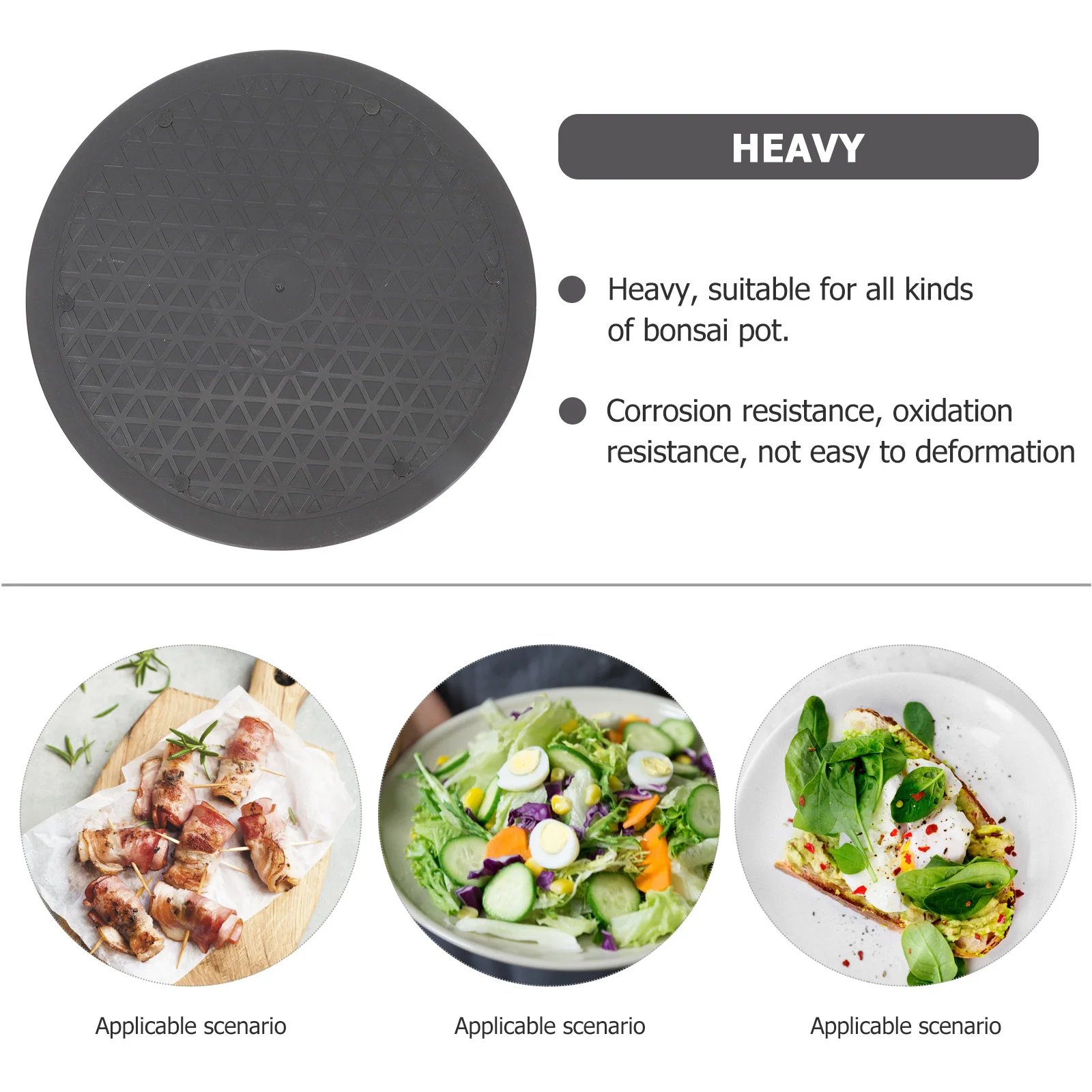 

Round Rotating Turntable Organizer ABS Material Easy Clean Setup 360 Degree Swivel Tray for Kitchen Cabinet Spices