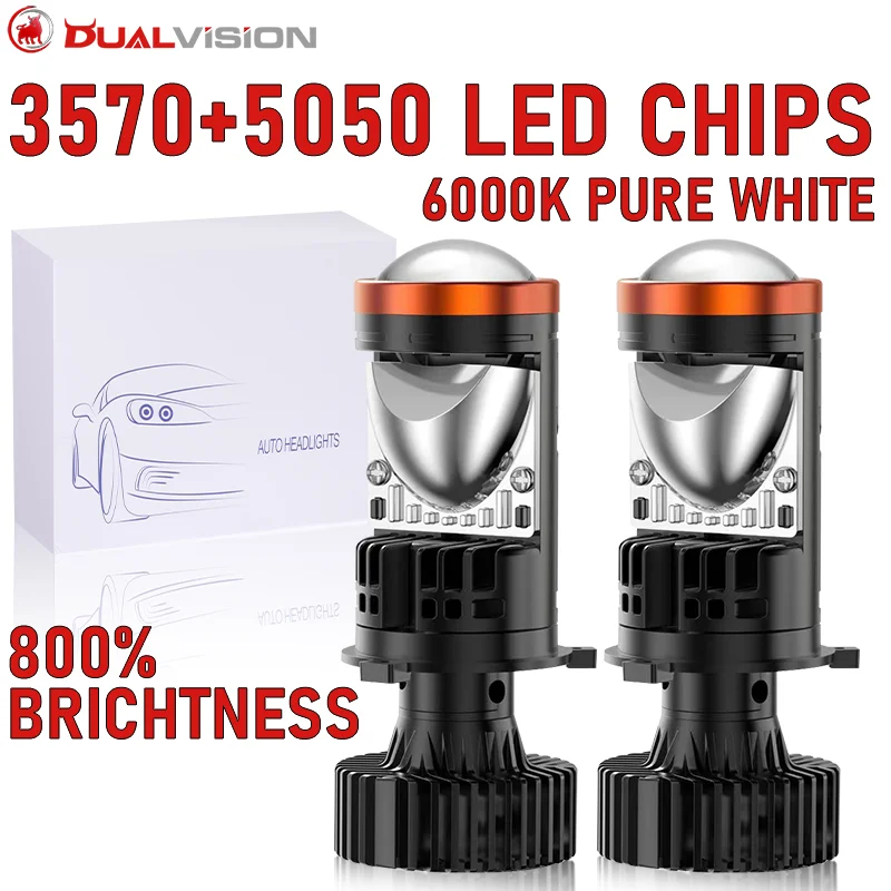 

Bi LED H4 Мини-объектив проектора CSP CHIP Дальний ближний свет Автомобильный свет Canbus H4 Светодиодная авто мотоциклетная светодиодная фара HD Объектив Турбовентилятор 12 В