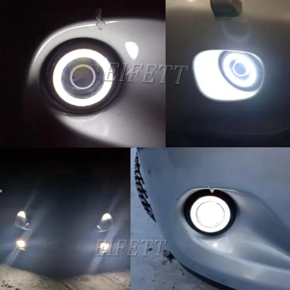 Left+Right Angel Eye Fog Light For Nissan Murano II (Z51) 2008 2009 2010 2011 2012 2013 2014 Car LED H11 Front Bumper Headlights