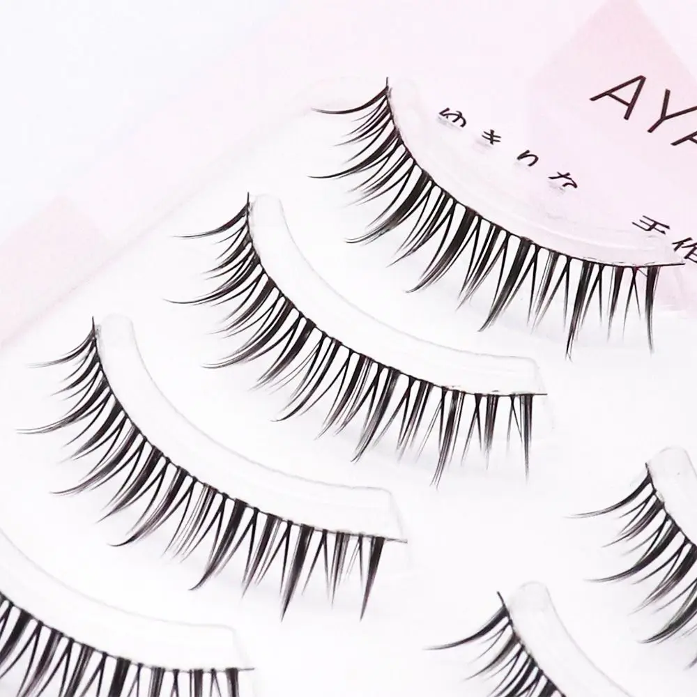 5 ดูธรรมชาติขนตาปลอมอะนิเมะเกาหลีญี่ปุ่น Spiky Fairy Lashes Wispy Faux Mink Lashes