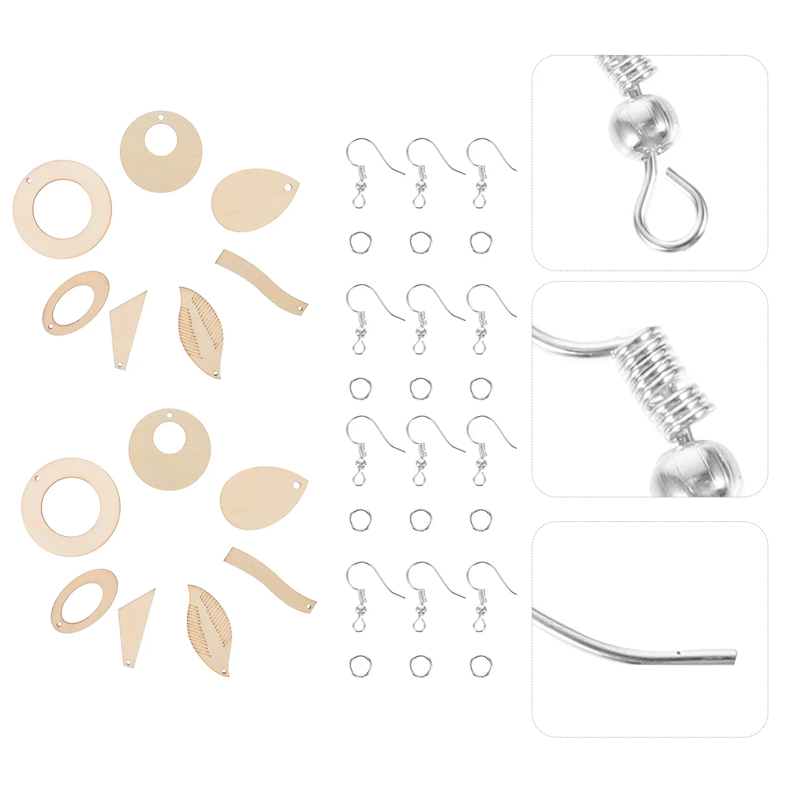 

1 Set Unfinished Wooden Earring Cutout Kit Wood Dangler Hollow-Out Earrings For Women Diy Craft Jewelry Supplies Handicraft