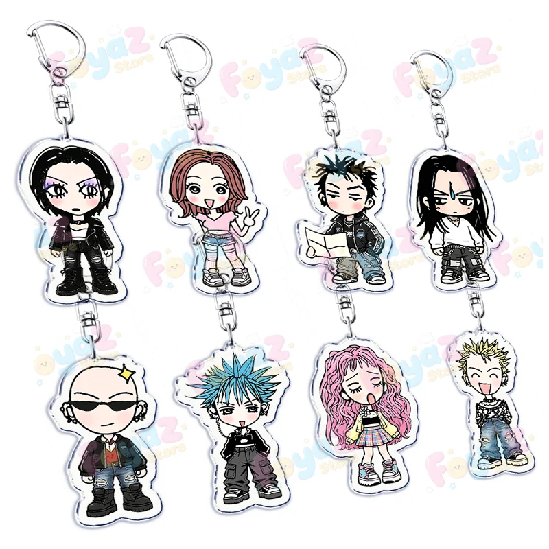 Y2K Style Anime Cartoon Na Na Keychain for Accessorie Bag Fashion Chibi Farming Keyrings Jewelry Friends Oosaki Nan Fans Gifts
