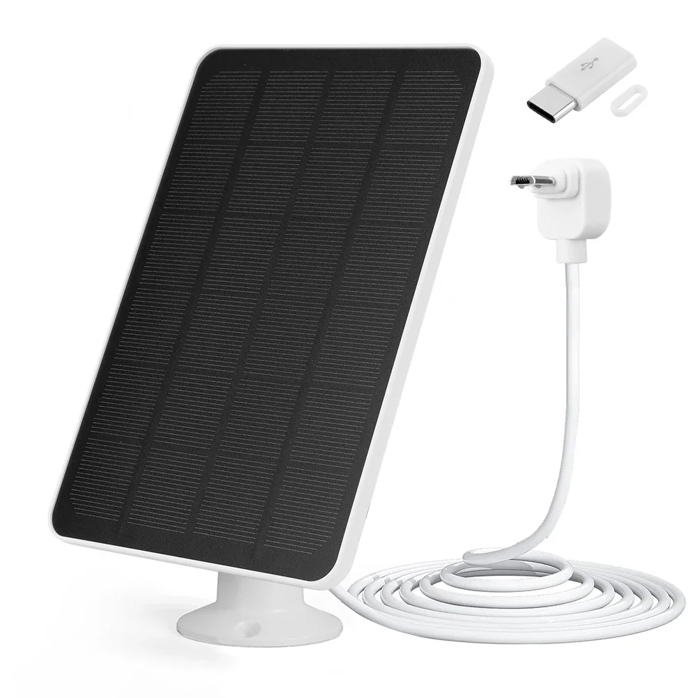 4W/6W Solar Panel Charger with 9.8ft Micro USB Cable 360°Adjustable Wall Mount for Arlo Essential Spotlight/XL Spotlight Camera