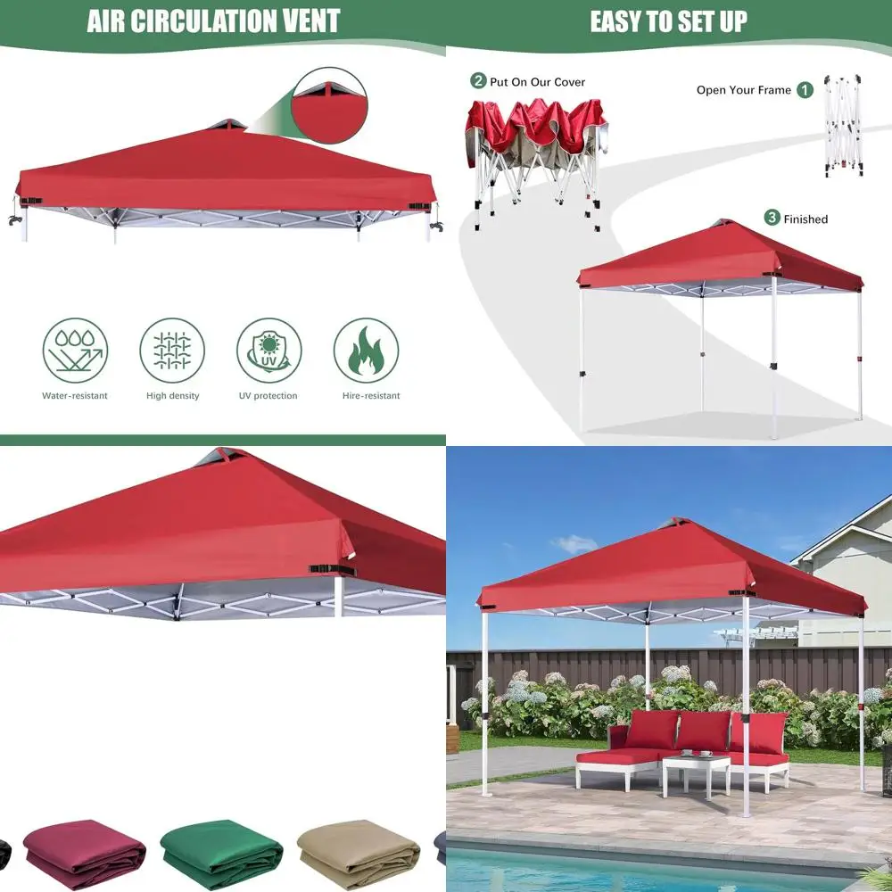 

Red 8x8 Tent Canopy with Air Vent and Buckle for Frame Replacement