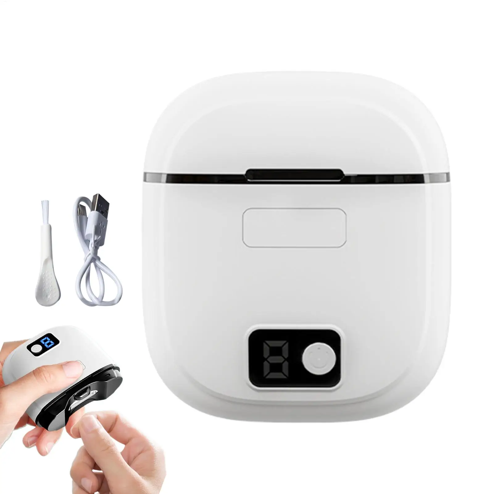 Electric Nail Cutter 3 Speeds Automatic Nail Clippers Type-C Rechargeable Cutter Toenail Clippers with LED Light Nail Care