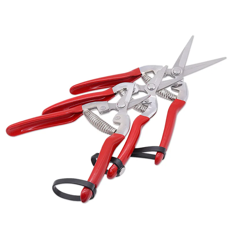 Wholesale Red Thick Branch Pruner Manual Fruit Tree Pruning Shears Stainless Steel Garden Scissors Pruning Tools For Garden