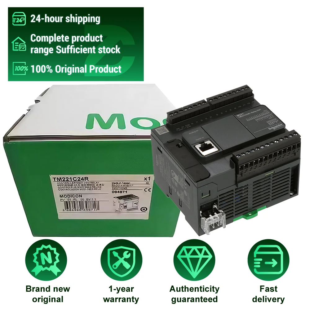 Sch-neider Hot Sale Original Modicon M221 PLC Programmable Small Logic Controller TM221C24R Integrated Compact Controller Module