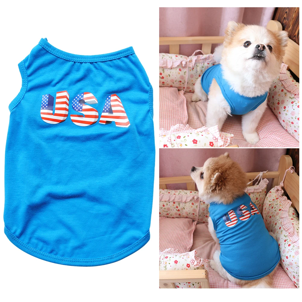 

2pcs Adorable Clothes Comfortable Costume Fashion Vest Independence Day Coat for Pet Dog Puppy (Size XS)