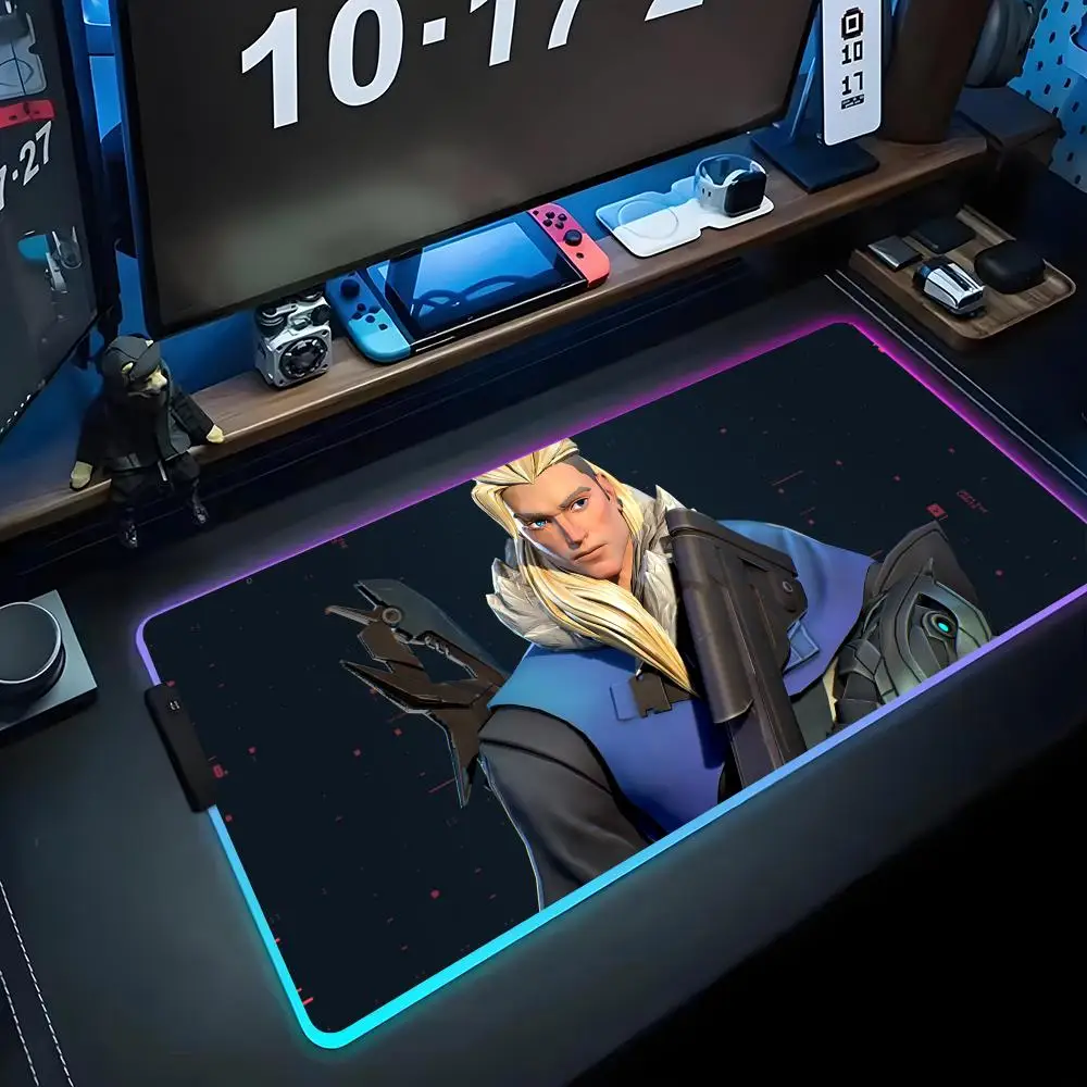 

Коврик для мыши sova valorant RGB Gaming Mousepad Большой светодиодный коврик для ПК Настольный коврик Светящийся коврик для мыши Большие коврики для клавиатуры Настольный коврик с