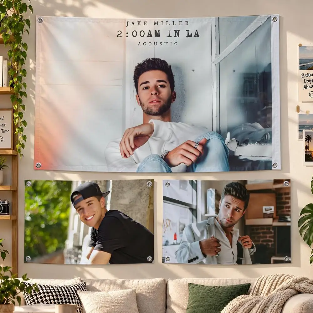 Jake Miller Singer Flags Banner for Camping Decoration Outdoor & Garage Wall Hanging Decorations
