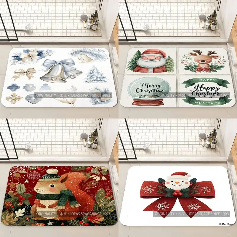 

Цифровой коврик на рождественскую тематику, украшение для гостиной, домашний диван, нескользящий ковер, кабинет, спальня, татами, детский мягкий напольный коврик