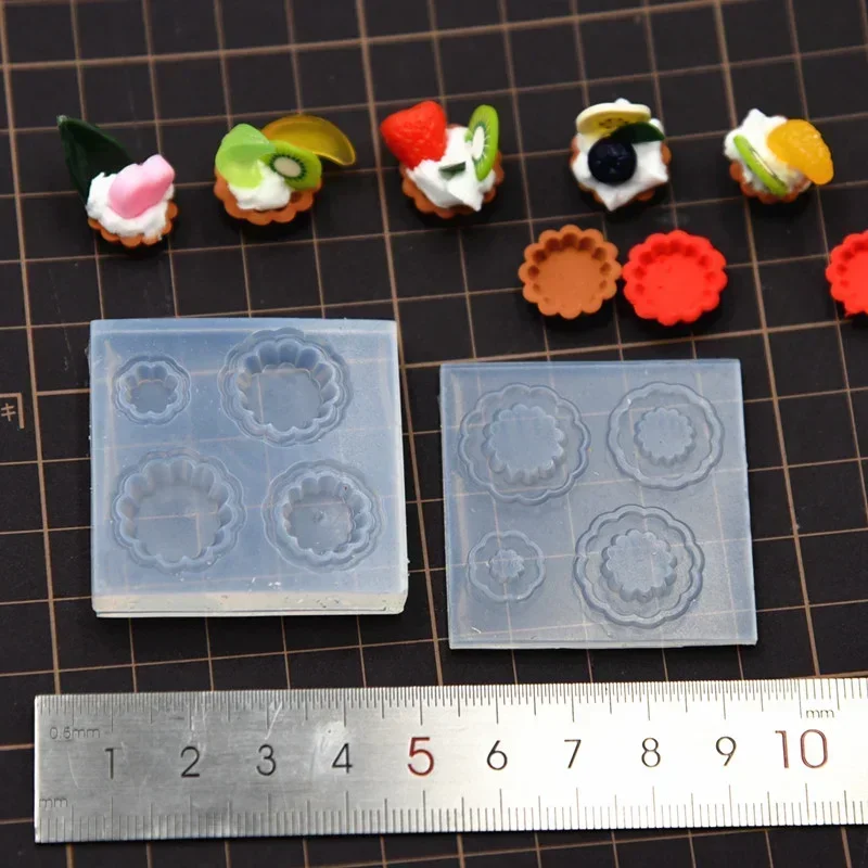 Miniature Fruit Tart Bottom Support Silicone Mold Simulated Cake Dessert Bottom Tray DIY Doll House Mini Food Toy Clay Tool view 4