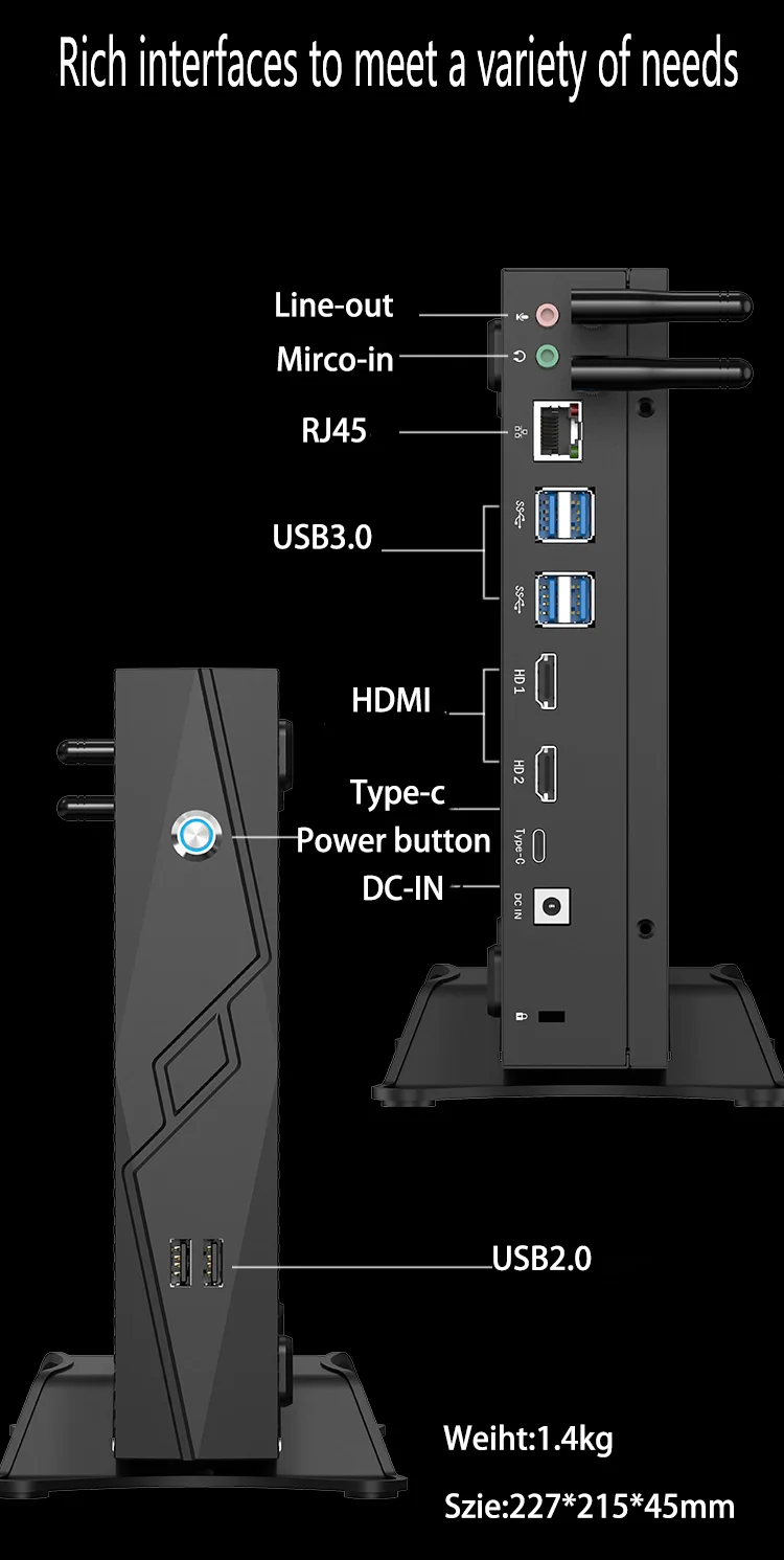Mini computer da gioco Intel I9 13900H/12900H I7 13700H di 13a generazione con RTX4060 RTX3050 8G RAM Mini PC da gioco Desktop Barebone WiFi6
