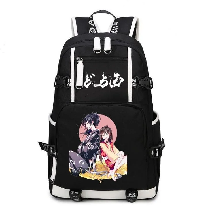 Dororo-Sac à Dos en Maille Respirante Noir de Grande Capacité, Sacs d'École Anime pour Bol et Garçons, 37x44x13cm