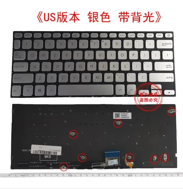 NEW FOR ASUS ADOL14FA S403F X403F K430 S403 X430 X430U A430 A430F S4300U S4300F S4300FN US Keyboard Silver Backlit 2019