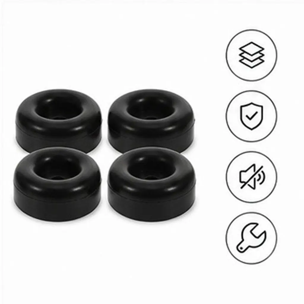 4Pcs Rubber Bumper Pads Wear-Resistant Anti-Collision Stoppers for Walls Trailer Door Washer Vibration Absorbing Mat